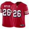 Red Throwback John Butler 49ers Jersey Custom Sewn-on Patches Mens Womens Youth