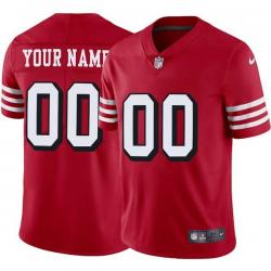 Red Throwback Custom San Francisco 49ers Jersey Sewn-on Patches Mens Womens Youth