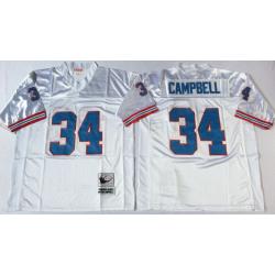 Earl Campbell Oilers #34 Football Jersey(White Throwback)