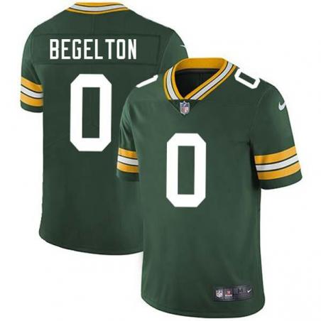 Green Reggie Begelton Packers Jersey Custom Sewn-on Patches Mens Womens Youth
