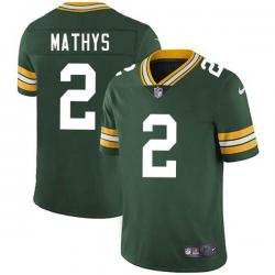 Green Charlie Mathys Packers Jersey Custom Sewn-on Patches Mens Womens Youth