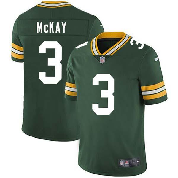Green Roy McKay Packers Jersey Custom Sewn-on Patches Mens Womens Youth