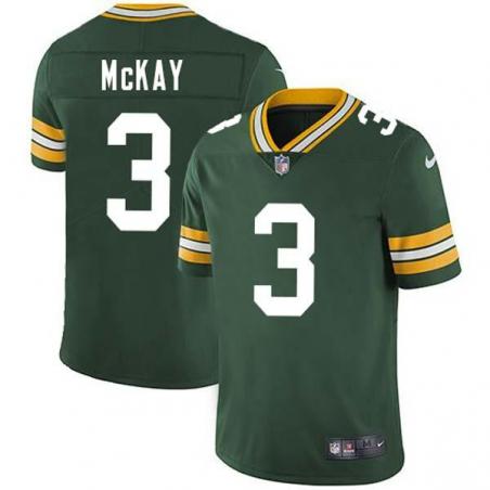 Green Roy McKay Packers Jersey Custom Sewn-on Patches Mens Womens Youth