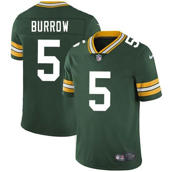 Green Curtis Burrow Packers Jersey Custom Sewn-on Patches Mens Womens Youth
