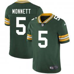 Green Bob Monnett Packers Jersey Custom Sewn-on Patches Mens Womens Youth