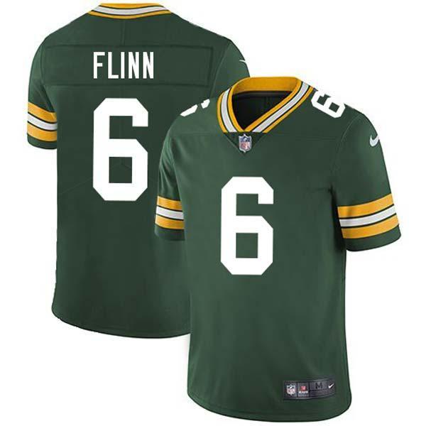 Green Ryan Flinn Packers Jersey Custom Sewn-on Patches Mens Womens Youth