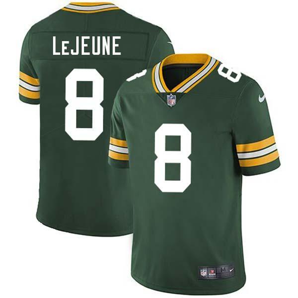 Green Walt LeJeune Packers Jersey Custom Sewn-on Patches Mens Womens Youth