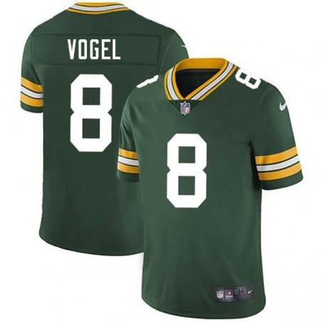 Green Justin Vogel Packers Jersey Custom Sewn-on Patches Mens Womens Youth