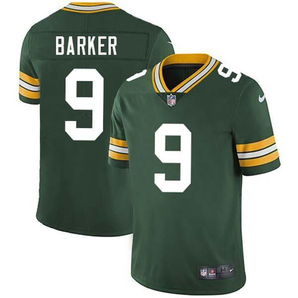 Green Bryan Barker Packers Jersey Custom Sewn-on Patches Mens Womens Youth