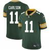 Green Wes Carlson Packers Jersey Custom Sewn-on Patches Mens Womens Youth