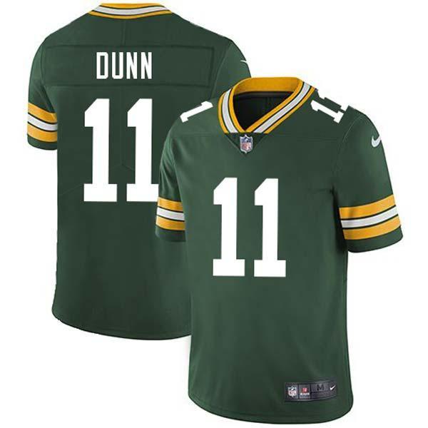 Green Red Dunn Packers Jersey Custom Sewn-on Patches Mens Womens Youth