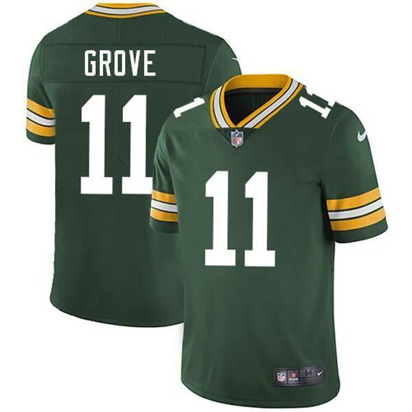 Green Roger Grove Packers Jersey Custom Sewn-on Patches Mens Womens Youth