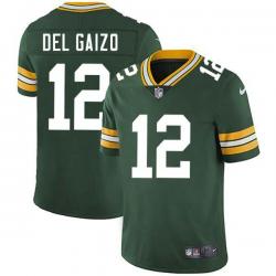 Green Jim Del Gaizo Packers Jersey Custom Sewn-on Patches Mens Womens Youth