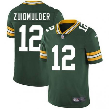 Green Dave Zuidmulder Packers Jersey Custom Sewn-on Patches Mens Womens Youth