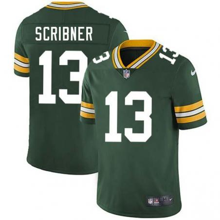Green Bucky Scribner Packers Jersey Custom Sewn-on Patches Mens Womens Youth