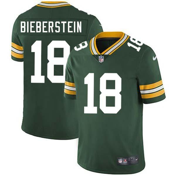 Green Adolph Bieberstein Packers Jersey Custom Sewn-on Patches Mens Womens Youth