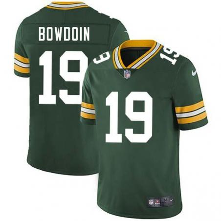 Green Jim Bowdoin Packers Jersey Custom Sewn-on Patches Mens Womens Youth