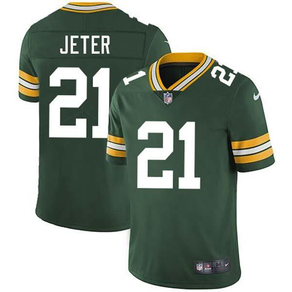 Green Bob Jeter Packers Jersey Custom Sewn-on Patches Mens Womens Youth