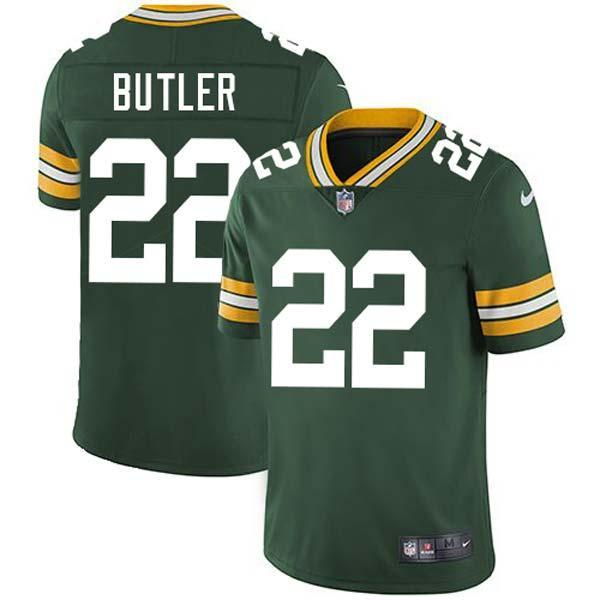 Green Bill Butler Packers Jersey Custom Sewn-on Patches Mens Womens Youth