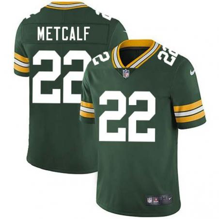 Green Eric Metcalf Packers Jersey Custom Sewn-on Patches Mens Womens Youth