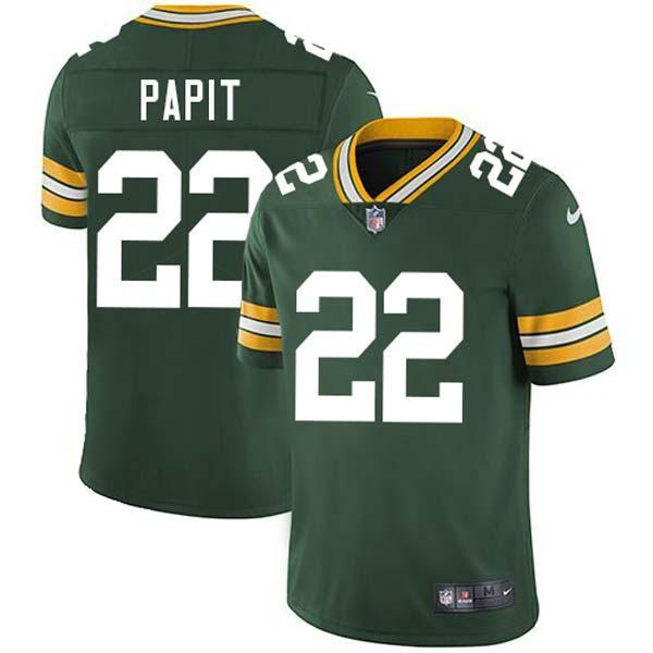 Green Johnny Papit Packers Jersey Custom Sewn-on Patches Mens Womens Youth