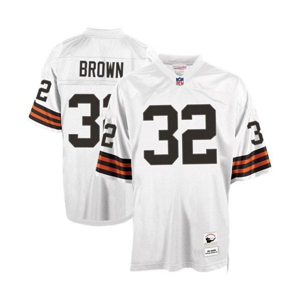 Jim Brown Cleveland Football Jersey - Cleveland #32 Football Jersey(White Throwback Short sleeves)