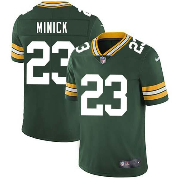 Green Paul Minick Packers Jersey Custom Sewn-on Patches Mens Womens Youth