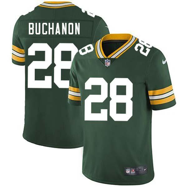 Green Willie Buchanon Packers Jersey Custom Sewn-on Patches Mens Womens Youth