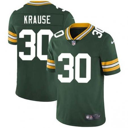 Green Larry Krause Packers Jersey Custom Sewn-on Patches Mens Womens Youth