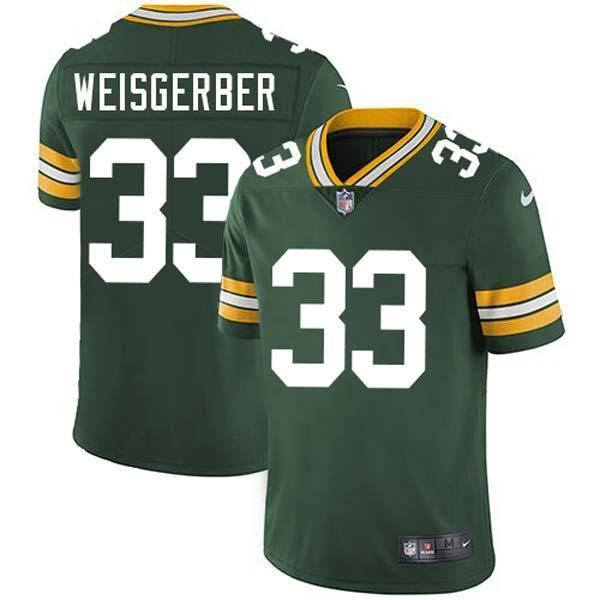 Green Dick Weisgerber Packers Jersey Custom Sewn-on Patches Mens Womens Youth