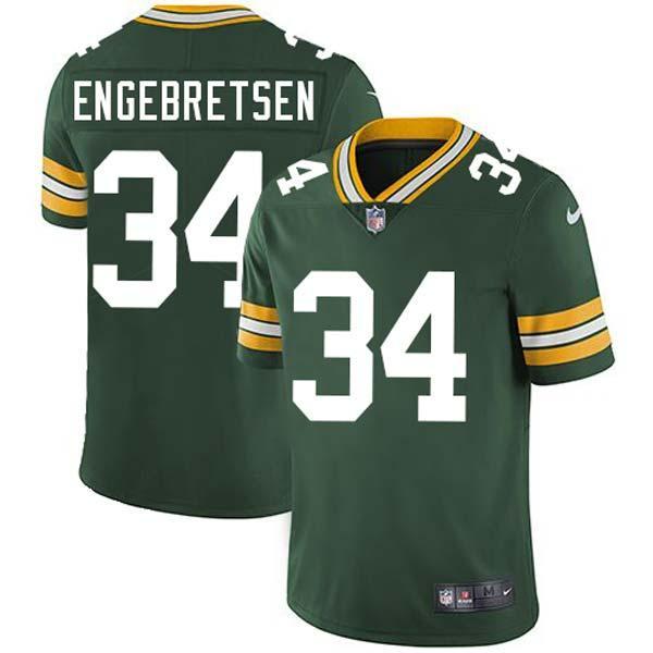 Green Tiny Engebretsen Packers Jersey Custom Sewn-on Patches Mens Womens Youth