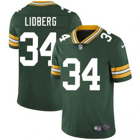 Green Cully Lidberg Packers Jersey Custom Sewn-on Patches Mens Womens Youth