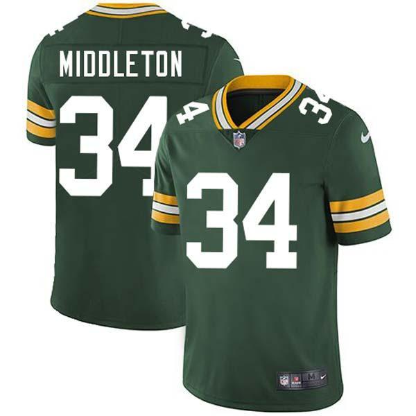 Green Terdell Middleton Packers Jersey Custom Sewn-on Patches Mens Womens Youth
