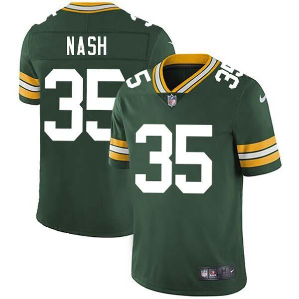Green Tom Nash Packers Jersey Custom Sewn-on Patches Mens Womens Youth