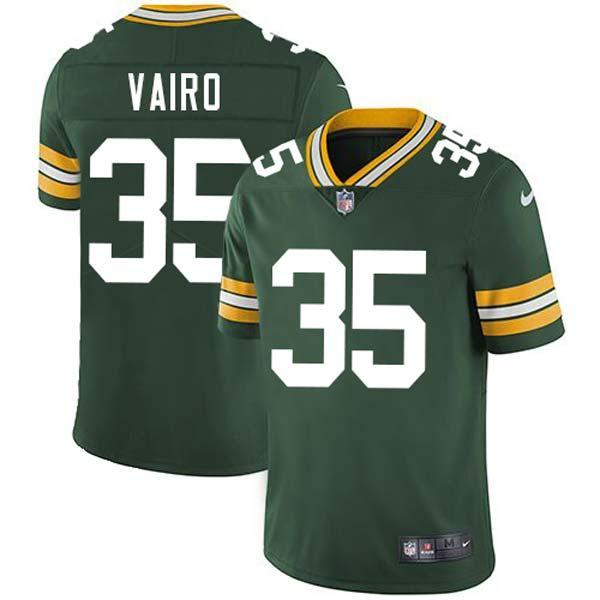 Green Dom Vairo Packers Jersey Custom Sewn-on Patches Mens Womens Youth