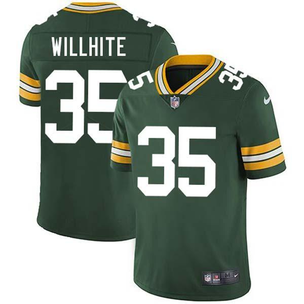 Green Kevin Willhite Packers Jersey Custom Sewn-on Patches Mens Womens Youth