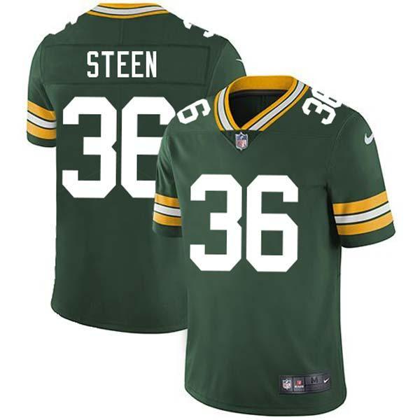 Green Frank Steen Packers Jersey Custom Sewn-on Patches Mens Womens Youth