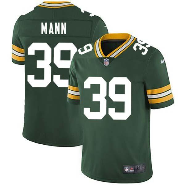 Green Errol Mann Packers Jersey Custom Sewn-on Patches Mens Womens Youth