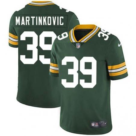 Green John Martinkovic Packers Jersey Custom Sewn-on Patches Mens Womens Youth