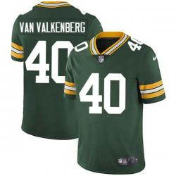 Green Pete Van Valkenberg Packers Jersey Custom Sewn-on Patches Mens Womens Youth