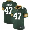 Green Hank Bruder Packers Jersey Custom Sewn-on Patches Mens Womens Youth