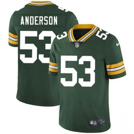Green Aric Anderson Packers Jersey Custom Sewn-on Patches Mens Womens Youth