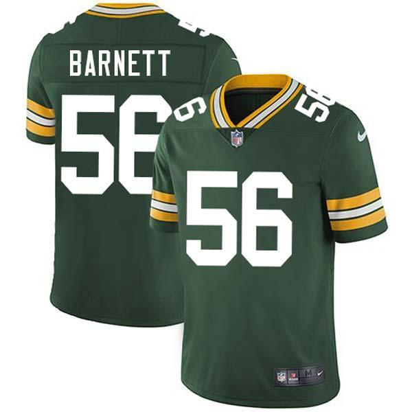 Green Nick Barnett Packers Jersey Custom Sewn-on Patches Mens Womens Youth