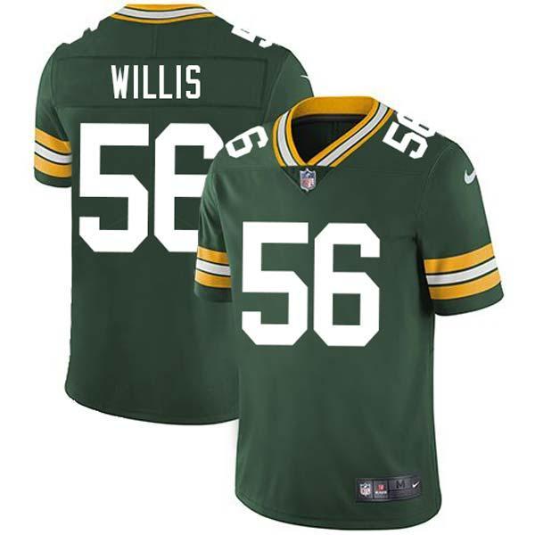 Green James Willis Packers Jersey Custom Sewn-on Patches Mens Womens Youth