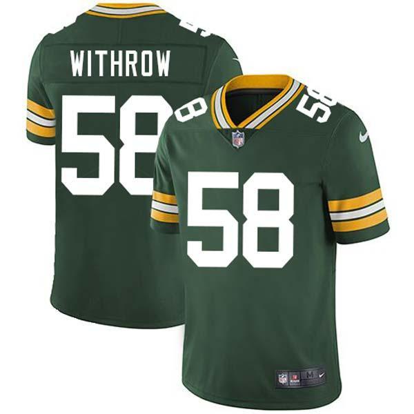 Cal Withrow Packers Jersey Custom Sewn-on Patches Mens Womens Youth