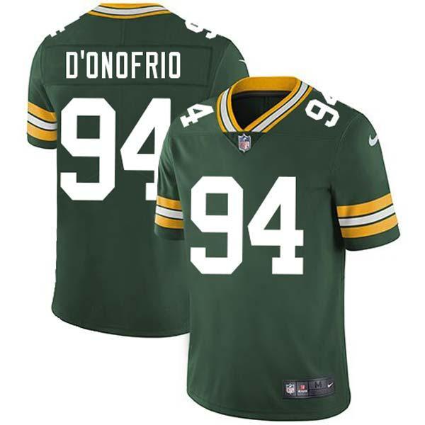 Mark D'Onofrio Packers Jersey Custom Sewn-on Patches Mens Womens Youth