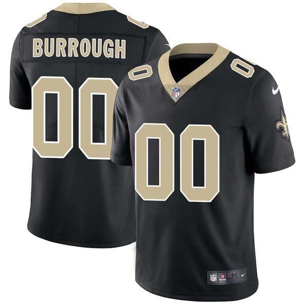 Black Ken Burrough Saints #00 Stitched American Football Jersey Custom Sewn-on Patches Mens Womens Youth