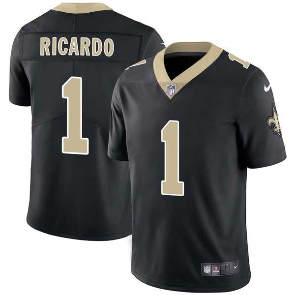 Black Benny Ricardo Saints #1 Stitched American Football Jersey Custom Sewn-on Patches Mens Womens Youth