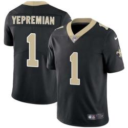 Black Garo Yepremian Saints #1 Stitched American Football Jersey Custom Sewn-on Patches Mens Womens Youth