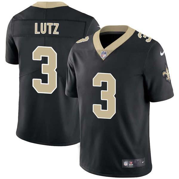 Black Wil Lutz Saints #3 Stitched American Football Jersey Custom Sewn-on Patches Mens Womens Youth